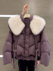 Winter Black Cotton-padded Clothes Coat For Women