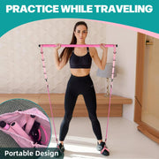 Multi-Functional Pilates Bar Kit with Resistance Bands