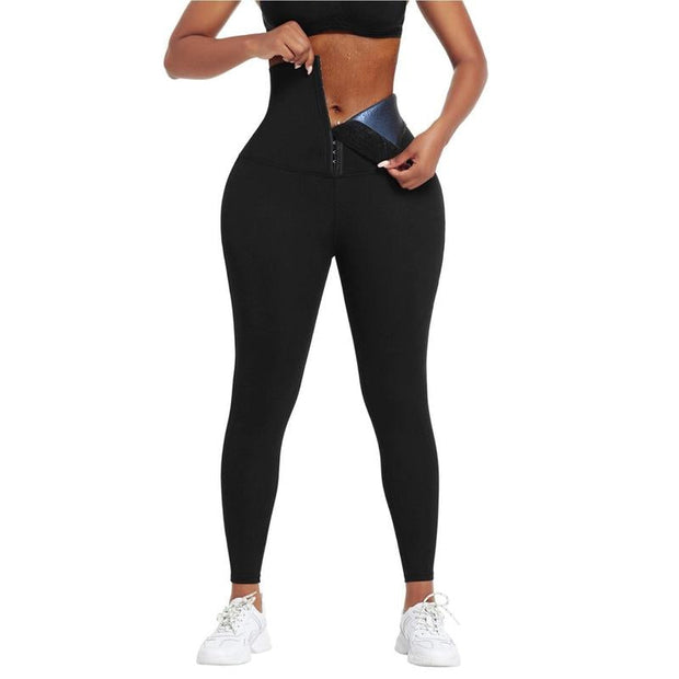 0248 Leggings Tummy Control Sweatpants Blue Neoprene Leggings