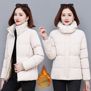 Fall Winter Hooded Cotton-padded Clothes For Plus Size Women