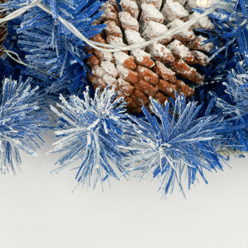 Pre-lit Xmas Tree Artificial Christmas 4-Piece Set,Garland, Wreath And Set Of 2 Entrance Trees X-mas With LED Lights, Christmas Tree