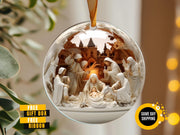 Nativity Christmas Ceramic Ornament, Christian Christmas Keepsake, the Greatest Gift of All Ornament