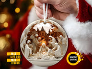 Nativity Christmas Ceramic Ornament, Christian Christmas Keepsake, the Greatest Gift of All Ornament